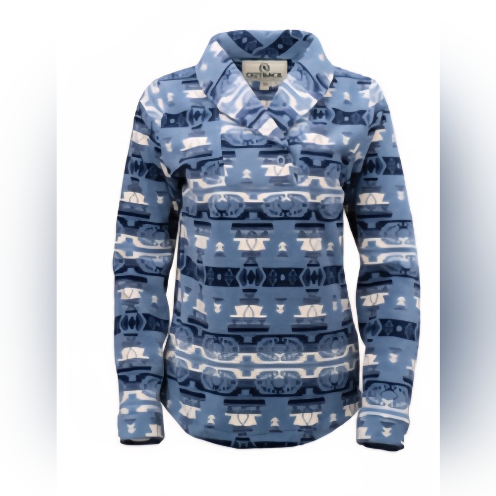 Outback Trading Women's Blue Patterned Sweatshirt